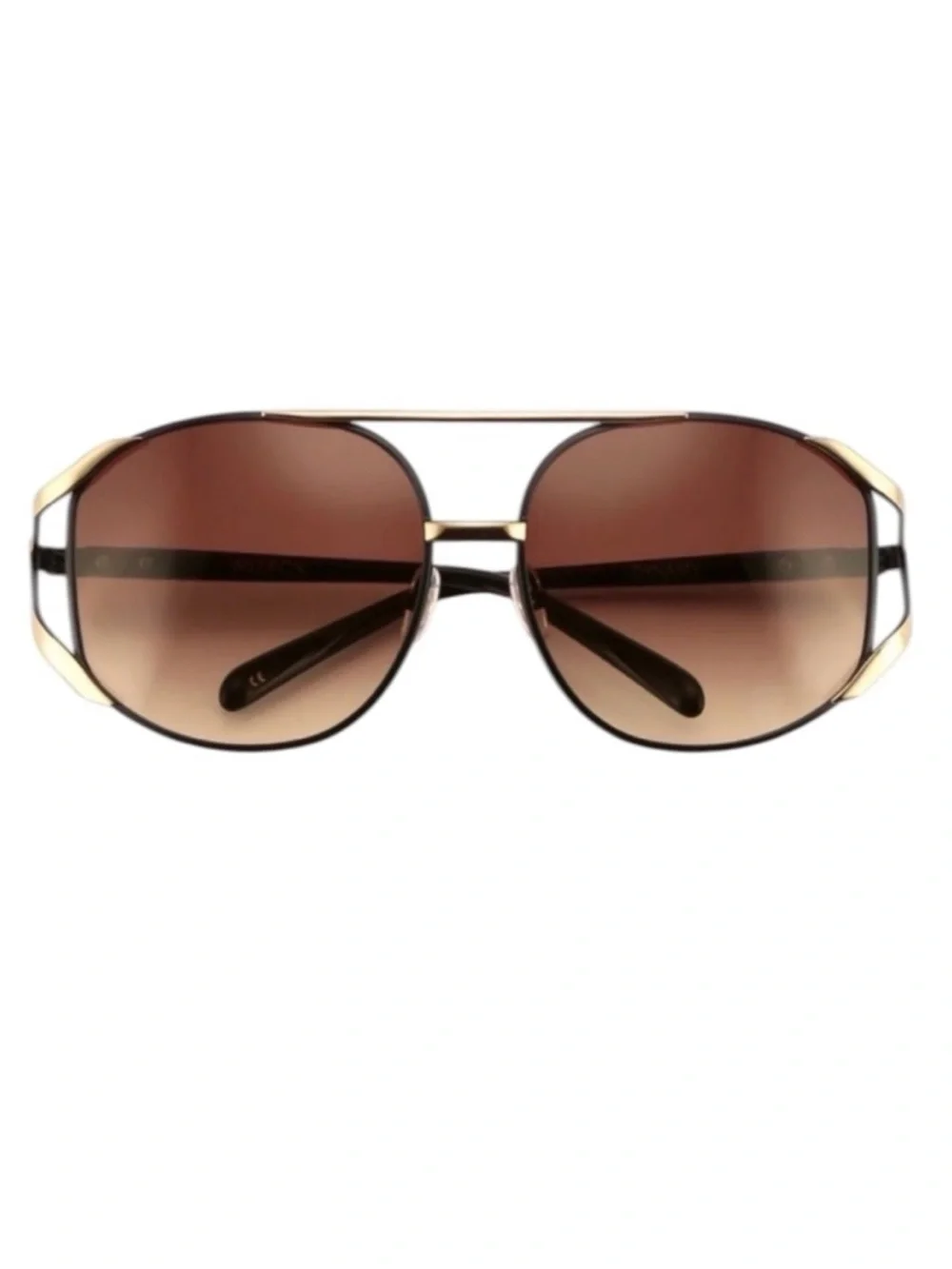 Wildfox Dynasty Aviator Sunglasses Black Gold Brown Gradient NWT